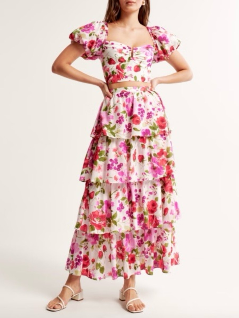 NWT A&F Floral Crop Top & Skirt Set